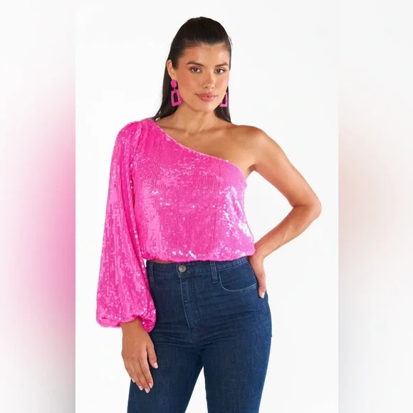 SALE! SHOW ME YOUR MUMU WOMEN'S SEQUINS LONG SLEEVE PARTY TOP - NWT - Picture 11 of 15